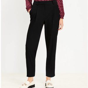 Loft, pleated, Black, Pull-on pants, Large Petite